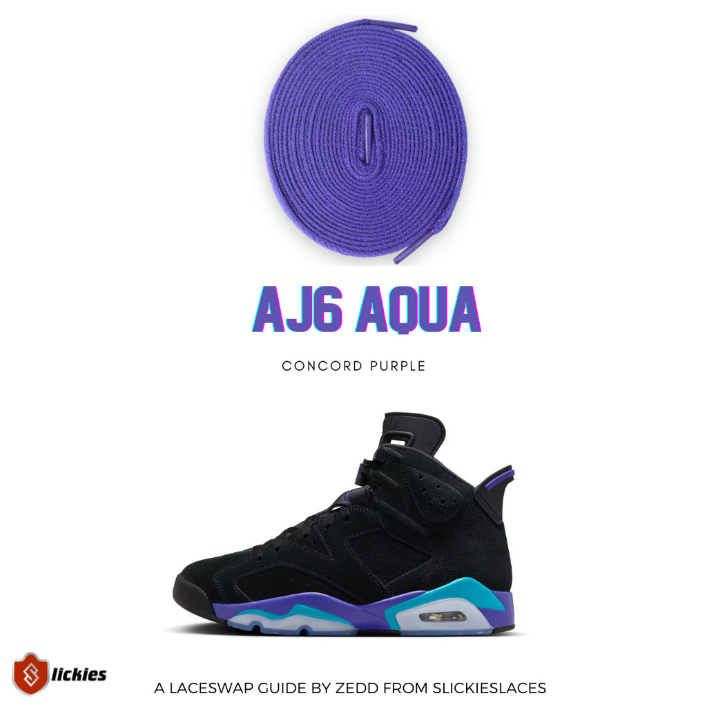Concord Purple laces for the Jordan 6 Aqua - Where to buy them? | Slickieslaces